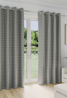 Aspen Eyelet, Grey - Ready Made Curtains